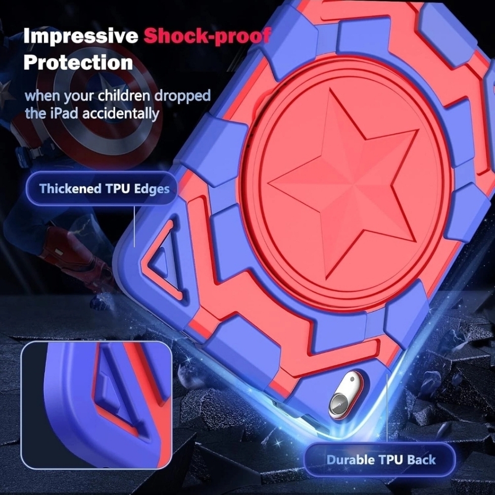 Red and Blue Shock-Proof iPad Case 10th Generation 2022